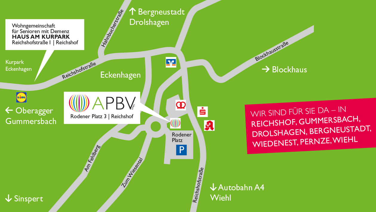 Standortkarte der APBV Niederlassung in Eckenhagen
