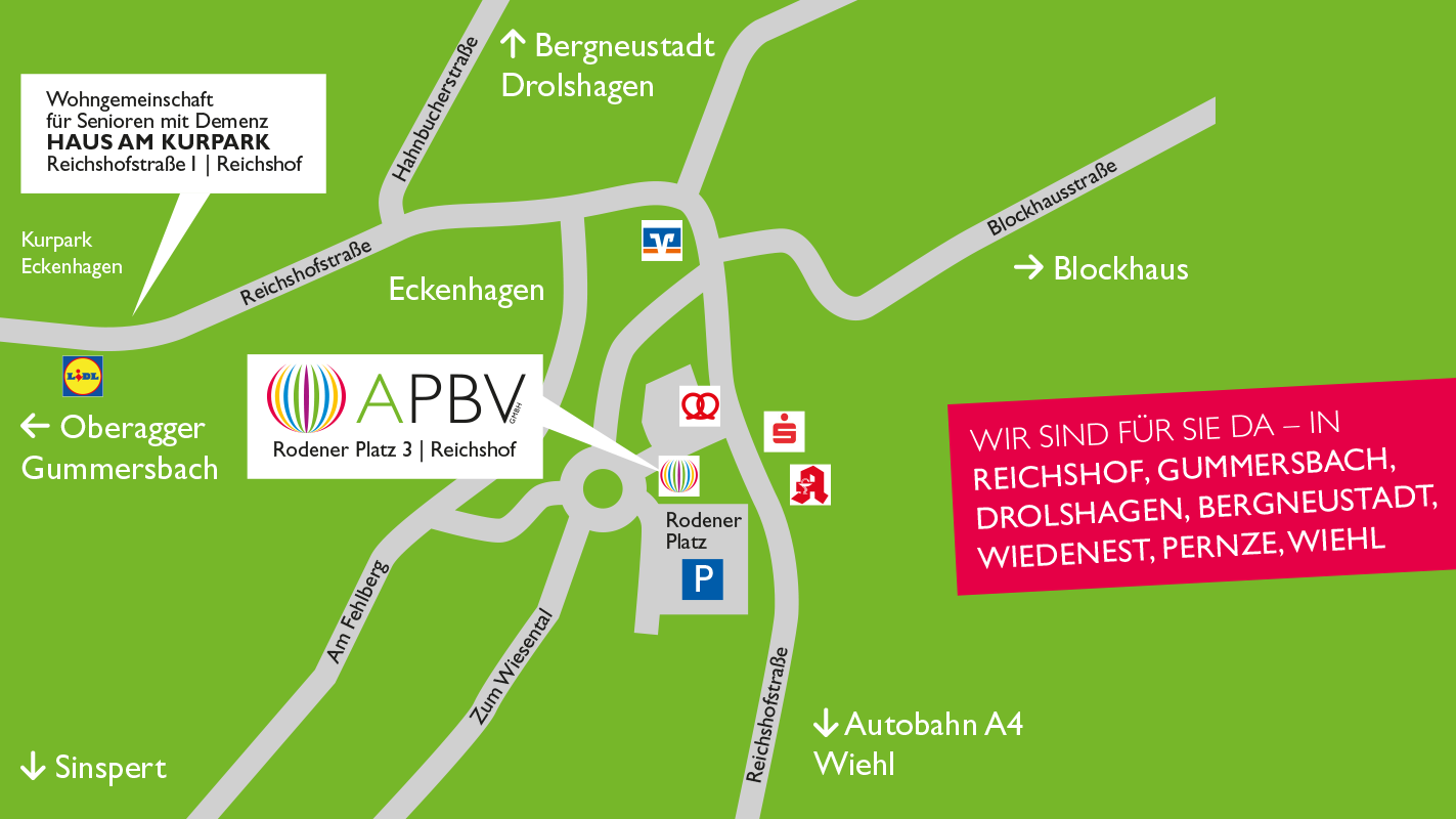 Standortkarte der APBV Niederlassung in Eckenhagen